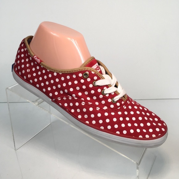 keds red and white polka dot